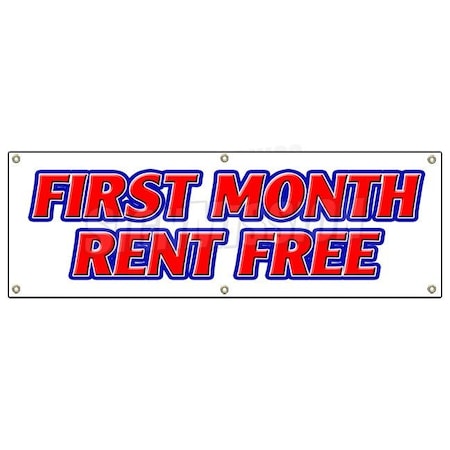 Signmission FIRST MONTH RENT FREE BANNER SIGN apartment promotion rent lease condo B-72 First Month Rent Free